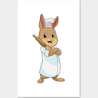 Rabbit as Baker with Rolling pin Posters and Art